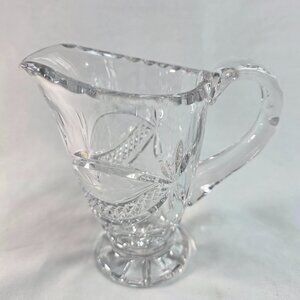 Crystal Clear Industries Chardoney Cut Glass Creamer Crosshatch & Grape Design
